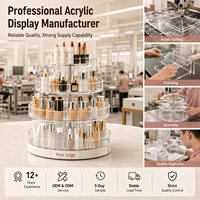Présentoir Cosmétique Rotatif à 360 Degrés, Organisateur de Maquillage Pivotant pour Rouge à Lèvres et Produits de Soin, Idéal pour Magasin et Vitrine