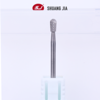 SHUANGJIA Embouts de ponceuse à ongles russes en carbure de tungstène, toutes tailles, forme poire, pour nettoyage des cuticules et coupe croisée