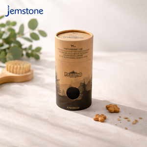 Custom Food Grade Kraft Tube <b>Packaging</b> Cardboard Cylinder Container with Clear Window Eco-friendly Pet Snacks <b>Paper</b> Tube - Product Image 1