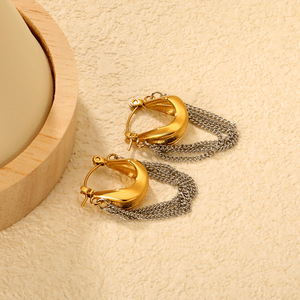 Fashion Drop <b>Earrings</b> Zinc Alloy Chain <b>Tassel</b> Geometric Design Party Jewelry Women's European Style - Product Image 3