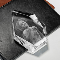 Cadre photo 3D en cristal le plus vendu - Récompense en verre à bords biseautés, idéal pour les mariages, les remises de diplômes ou la reconnaissance professionnelle