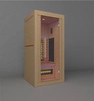 Sauna Inframerah Jauh Kayu Hemlock Solid Elektrik Dalam Ruangan untuk 2-3 Orang, Rendah EMF, 6 Pemanas Karbon, Pencahayaan Kromoterapi, Ionizer Oksigen