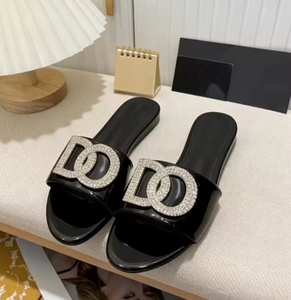 Zapatillas de cuero genuino casuales para mujer 2025, sandalias planas de moda, pantuflas de diseñador de alta calidad para hombre - Product Image 1