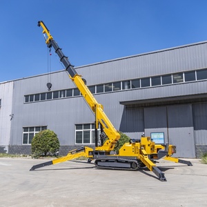 Mini-grue hydraulique télescopique sur chenilles de 8 tonnes, rotation à 360 degrés, portée de levage de 18 m avec flèche de déviation, mobile, type araignée - Product Image 6