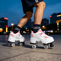 Chaussures à roulettes transformables pour enfants avec frein, pour garçons et filles, patinage extérieur, école, parc, baskets unisexes à quatre roues pour enfants Ruidongle