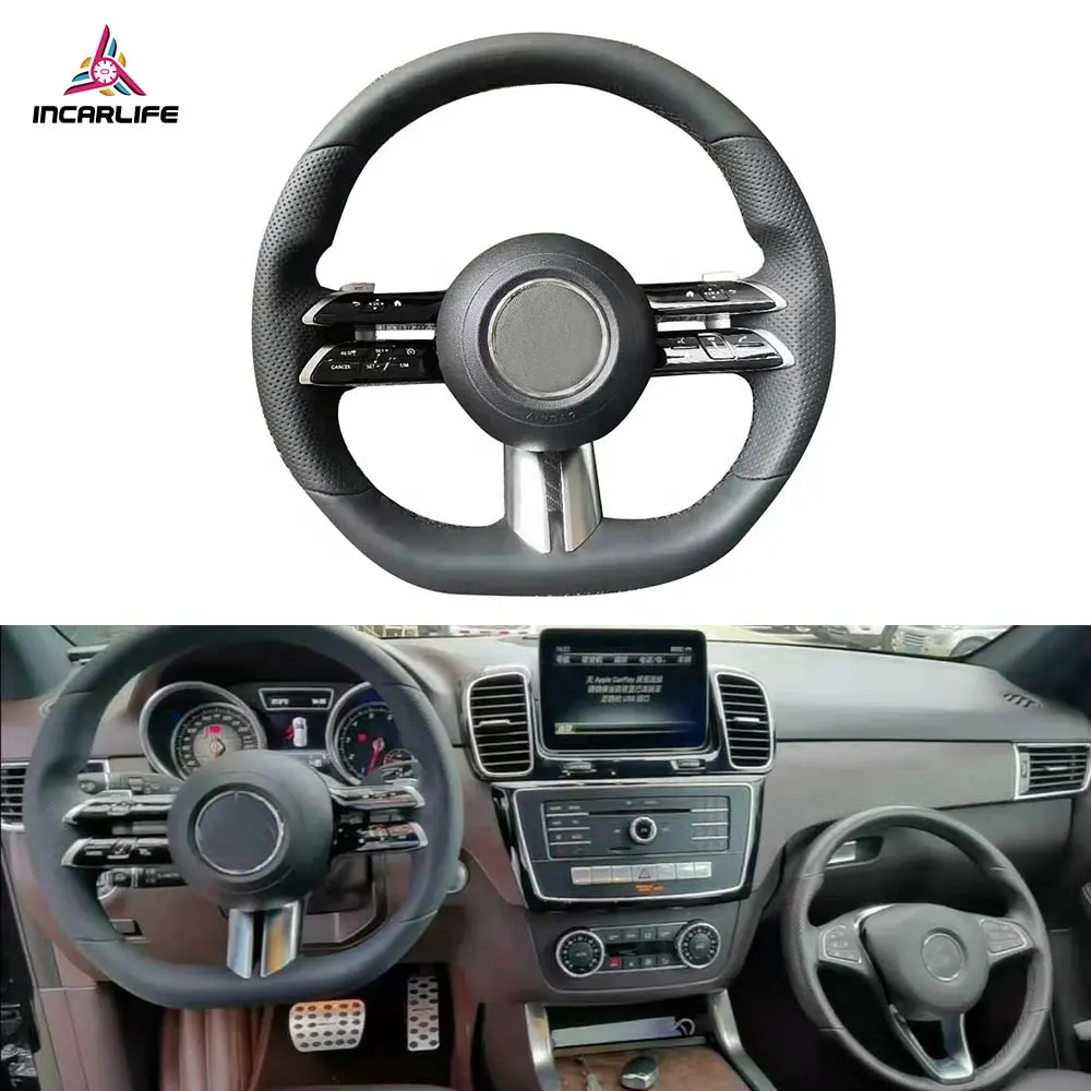 New design Car interior accessories leather material steering wheel covers for 2021 Mercedes AMG