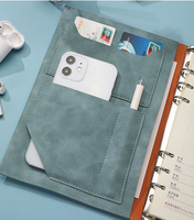 Carnet A5 Professionnel à Feuillets Mobiles avec Reliure Détachable, Couverture de Reliure à Boucle, Bloc-Notes de Réunion, Logo Personnalisé, Pliant en Trois, Cadeau de Bureau Créatif