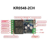 YiweiLian 7-48VDC Interrupteur de verrouillage électrique 10A Max. Contacts de relais passifs de courant WiFi Interrupteur bidirectionnel-Normalement ouvert normalement fermé