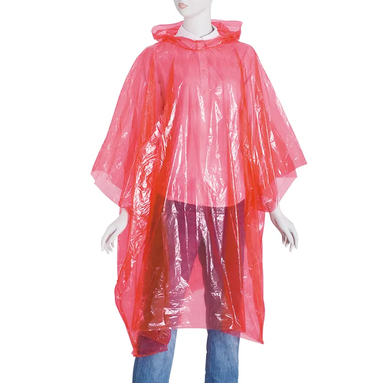 Customizable Disposable PE Rain Poncho In Variety Of Colors Cheap Priced Packaging Logo Customization For Outdoor Rainwear