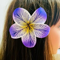 Aksesoris rambut bunga busa Plumeria, hiasan telinga, tiara buatan, tiara bunga Hibiscus Polynesia, Hakus