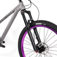 Vélo de dirt jump GTR, cadre en alliage d'aluminium, fourche à suspension pneumatique 150 mm, transmission 12 vitesses, double frein à disque, roues de 27,5 pouces, 150 kg