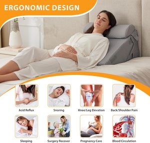 Coussin de chevet multifonctionnel en trois pièces Coussin de dossier de canapé Coussin compensé en mousse à mémoire de forme Motif solide <span class=keywords><strong>Oreiller</strong></span> de taille pour chambre à coucher <span class=keywords><strong>Amazon</strong></span> - Product Image 5