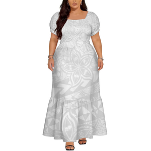Gonne di Alta Qualità per Donne, Design White Sunday, <span class=keywords><strong>Taglie</strong></span> Grandi, Abito Polinesiano con Motivi delle Isole del Pacifico per la Festa della Mamma, <span class=keywords><strong>Outlet</strong></span> di Fabbrica - Product Image 3