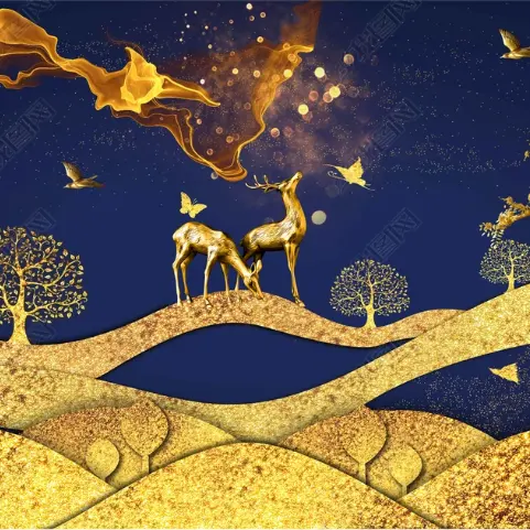 Geschenk von goldenem Hirsch Wandbild handschnitt-Mosaikmuster das Fischen-Skala-Mosaikbild
