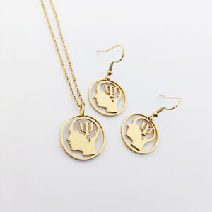 Collier en acier inoxydable 316L, symbole psi, bijou cadeau, collier délicat pour psychologue, bijou de sororité grecque - Product Image 6