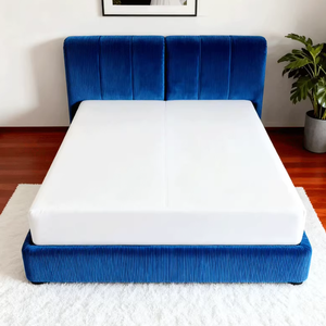 MYUZ Matelas rétro en tissu velours côtelé, compressé sous vide, emballage roulé adapté à l'expédition, construction en mousse pure, tailles King et Queen - Product Image 3