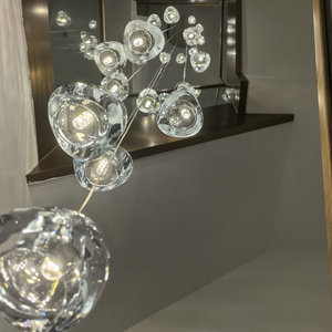 Đèn chùm pha lê hiện đại 14 đầu G4 LED Đèn vuông nhiều đầu thủy tinh bong bóng bóng bóng đèn treo ánh sáng - Product Image 1