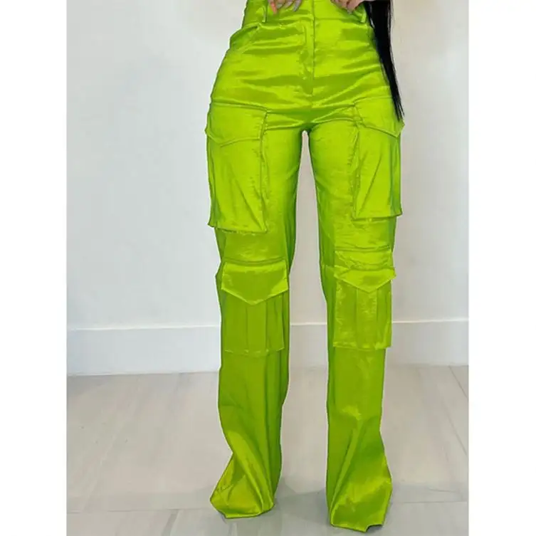 pants Fashion casual women's solid color multi pocket work