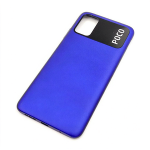 Cover posteriore per cellulare Poco, custodia in similpelle blu per Xiaomi Poco M3 - Product Image 2