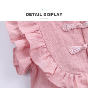 Costume d'été pour bébé, style ethnique, robes sans manches pour filles avec jupe à nœud - Product Image 3