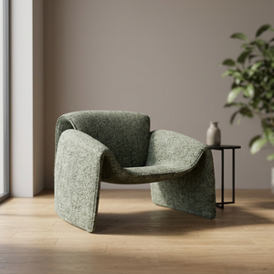 Modern Fabric Lounge Chair Contemporary Design Solid Back Soft Seat Living Room Furniture Gray Color - Product Image 4