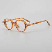 Nouveauté Gentleman rétro unisexe acétate ovale lunettes optiques noir tortue épaisse italie mode carré acétate cadre 2023