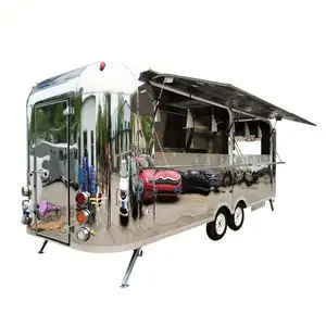 Brand New Coffee Cart Airstream Food Trailer Crepe Food Truck For Sale Food Cart Wood For Sale