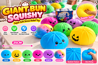Jouet Squishy Géant en forme de Boule de 25 cm, à Remontée Lente, Anti-Stress, OEM ODM Vente en Gros, Non destiné aux enfants