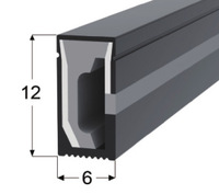 Manchon en silicone LED noir 6x12mm, plat, flexible, diffuseur de canal LED pour PCB 8mm, profil de tube néon pour bande LED