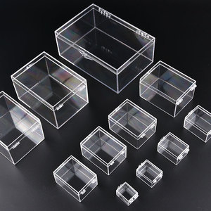 Transparent Plastic <b>Storage</b> <b>Box</b> Rectangle Desktop Organizer Jewelry Display Case Small Size Clear Acrylic Container - Product Image 2