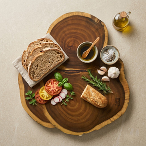 Planche de service rectangulaire en bois d'acacia avec résine époxy motif vague de plage, plateau à charcuterie et plateau à fromages, art de la cuisine, couleur Teal Ocean Premium - Product Image 1