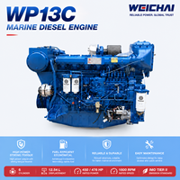Moteur diesel marin SCDC Weichai WP13C 482HP WP13C482-18, démarrage électrique, usage intensif, P1, 6 cylindres, moteurs de propulsion pour bateaux