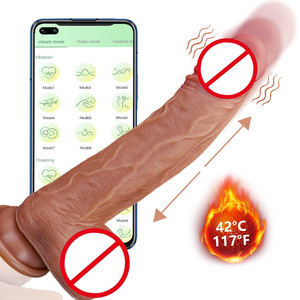 Gode en Silicone liquide brun pénis artificiel gode réaliste jouet sexuel pour femme vibrateur en Silicone de poussée à distance réaliste - Product Image 5