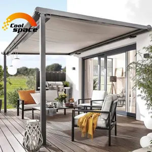 Outdoor roof awning retractable awning pergola aluminum 3x3m 4x4m 5x3m 5x5m