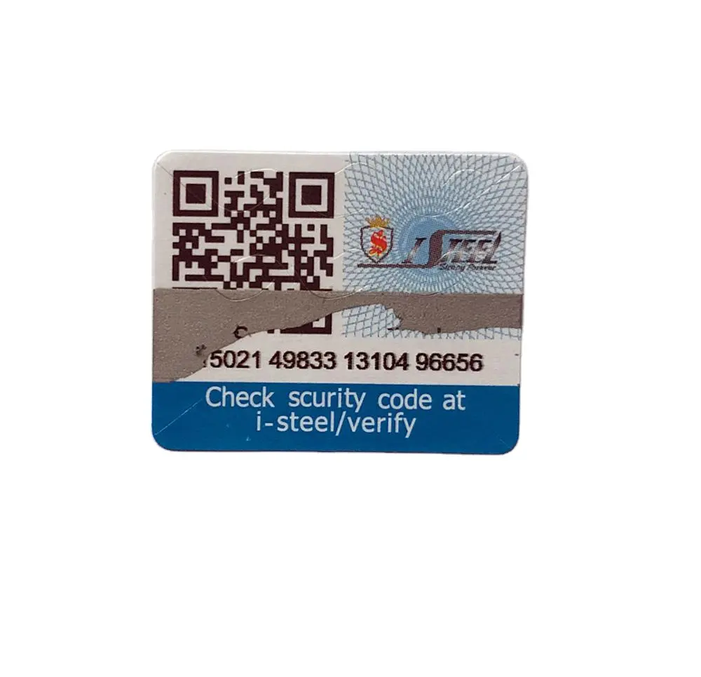 विरोधी नकली सुरक्षा लेबल स्टिकर/विरोधी नकली खरोंच-बंद स्टिकर लेबल पिन कोड के साथ, QR कोड