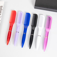 Stylo à bille en forme de peigne torsadé en plastique avec logo pour soins capillaires, perruque et toupet Promotion Brosse Stylos à bille pour enfants Cadeau pour enfants