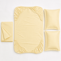 Vente en gros de draps plats en percale de coton biologique 100% 300 TC, 4 pièces, taille king size, doux et rafraîchissants, pour homme et femme