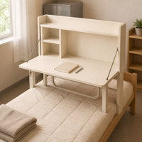 Bureau d'étude simple avec étagère de rangement pour étudiants en dortoir universitaire, chambre et petits espaces