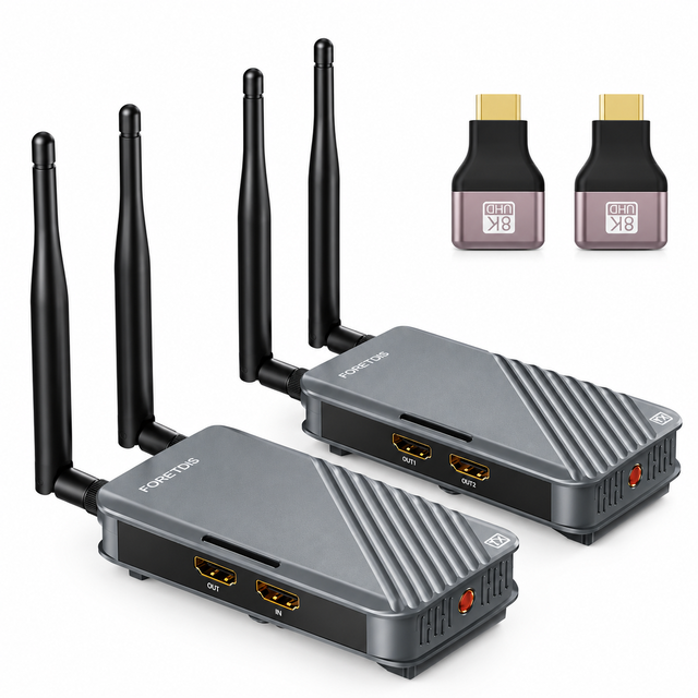 OEM Wireless HDMI Video Transmitter Receiver 500m 4K 30Hz Long Range 1640ft , Plug and Play, 9 Channels, 5.8G Auto-Tuning