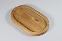 Ensemble de 4 assiettes ovales en bois d'acacia massif de style américain COSEN, écologiques, pour le camping et les événements
