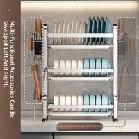 Égouttoir à vaisselle multifonctionnel en acier inoxydable, organisateur de cuisine, support pour bols, baguettes et ustensiles, rangement pour assiettes