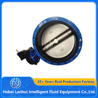 Manual Water DN150 ANSI CL150 #   Katup Kupu-Kupu Flens Ganda dengan Seal Lunak EPDM, Bahan Stainless Steel 316, dan Roda Gigi Cacing