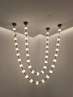 Lustre sur mesure créatif en cuivre massif et marbre, en acier inoxydable, style français, double hauteur, pour salon loft, modèle 19020