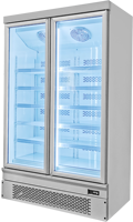 Kulkas tegak Freezer Guangzhou dengan pintu kaca berengsel lemari es & Freezer kulkas pintu ganda