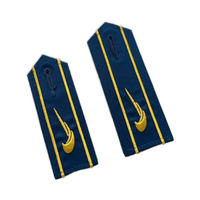 Epaulet Bahu Persegi Panjang Kain Berkualitas Tinggi Bordir Kustom Desain 3D Lencana Logam Kuningan Tenun Dekorasi Warna Kustom Peniti Pengaman