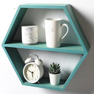 Estante <span class=keywords><strong>de</strong></span> exhibición <span class=keywords><strong>de</strong></span> libros para sala <span class=keywords><strong>de</strong></span> estar, organizador <span class=keywords><strong>de</strong></span> madera, hexagonal, rústico, para pared - Product Image 5