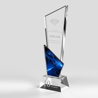 Trophée en cristal personnalisé en forme de lame gravée, trophée en cristal bon marché, coupe en cristal pour récompense