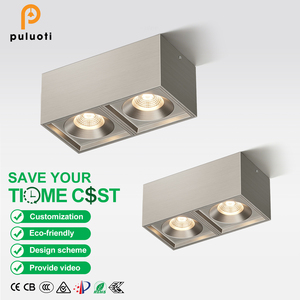 Foco <span class=keywords><strong>LED</strong></span> COB de Superficie Ajustable 90+ CRI 16W 20W 15 ° /24 ° /36 °   Lámpara de Techo de Doble Cabezal <span class=keywords><strong>para</strong></span> Lavandería, Comedor, Cafetería - Product Image 1
