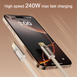 Nuovi Cavi Dati USB-C in Nylon Oro/Argento da 240W 5A, Cavo Elettrico da 1,2M per Ricarica Rapida, Cavo USB Tipo C per Ricarica Veloce - Product Image 2