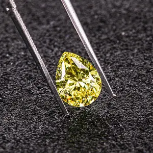 Redoors Fancy Yellow Diamond VVS Bentuk Pir Hpht Lab Tumbuh Berlian Dalam Stok